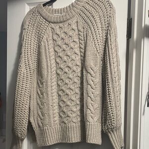 Adorable And Cozy Vintage Cable Knit Beige Sweater Rag Supply